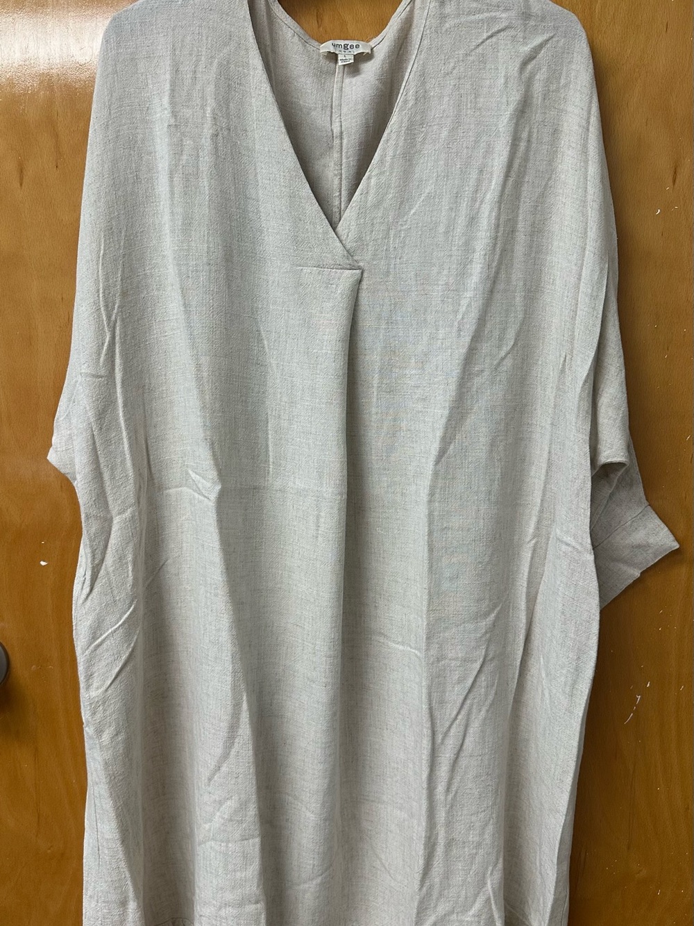 Umgee Light Beige V-Neck Linen Tunic